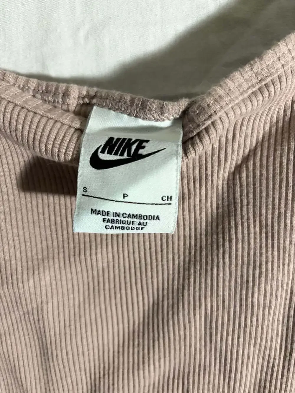 Nike Sportswear Essential Ribbed Tank Dress in Taupe